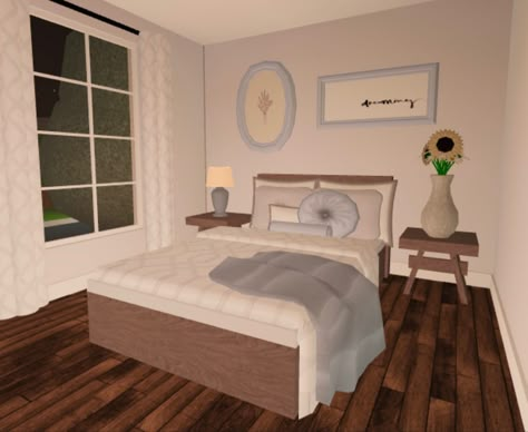 Bloxburg Bed Rooms Ideas Modern, Bloxburg Single Bed Ideas, Bloxburg Bed Pillow Ideas, Closet Designs Bloxburg, Bloxburg Bed Pillows, Mom Bloxburg Bedroom, Bloxburg Room Ideas Bedroom 3x3, Small Room Idea Bloxburg, Wall Decoration Bloxburg