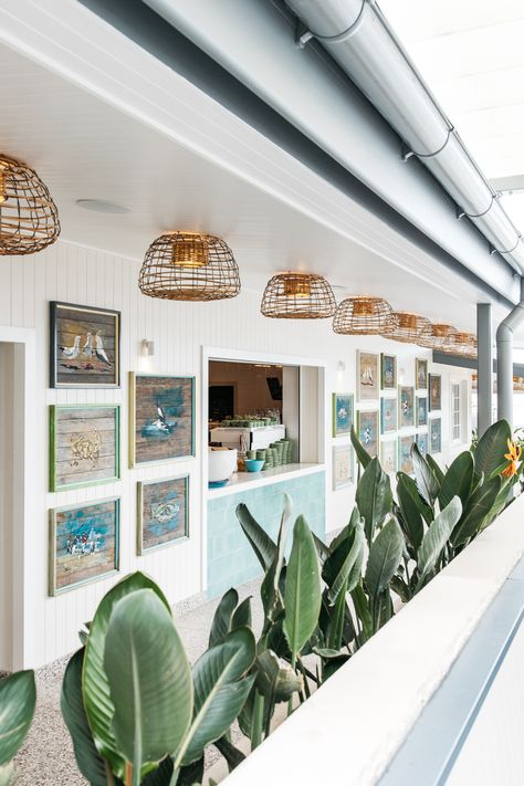 Boathouse Interior Design, Costal Hotel Design, The Boathouse, Boathouse Interior Ideas, Coastal Commercial Design, Coastal Hotel Lobby, Coastal Cafe, Beach Hotel, Beach Hotel Lobby