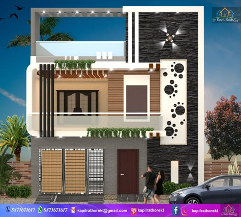 #mordern#elevation#23' North Face Elevation Designs New, G 1 Front Elevation Design North Facing, Small House Facade Design, North Facing House Elevation G+1, Small House Facade, House Front Facade, Facade Design Architecture, House Facade Design, Coastal Home Exterior