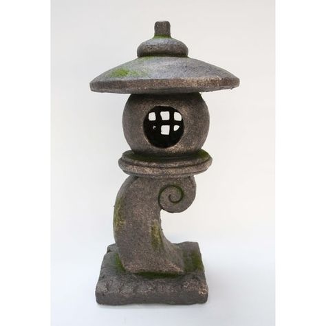 Hi-Line Gift 32IN GREY STONE PAGODA LANTERN - Bed Bath & Beyond - 32607900 Lantern At Night, Pagoda Lantern, Japanese Stone Lanterns, Pagoda Lanterns, Japanese Lantern, Stone Lantern, Lawn Ornament, Corner Garden, Outdoor Hanging Lanterns