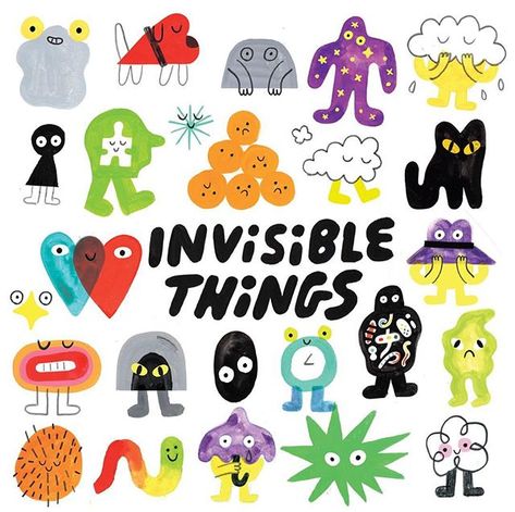 Invisible Things, Andy J Pizza, Henn Kim, Show Logo, Sketchbook Art Journal, Hard At Work, Album Cover Design, Doodle Illustration, Positive Affirmation