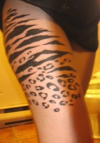 Zebra Stripes Tattoo, Tiger Skin Tattoo, Tiger Print Tattoo For Women, Leopard Print Tattoo Stencil, Cheetah Print Leg Tattoo, Leopard Skin Tattoo, Animal Print Tattoo For Women, Tiger Print Tattoo, Tiger Stripes Tattoo