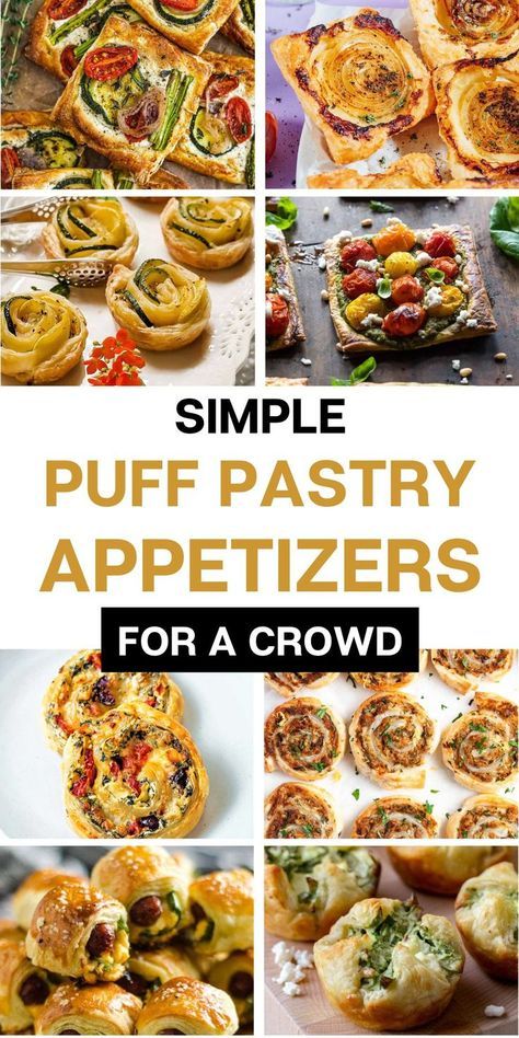 If you are planning a big party, you have to check out my list of the best Puff Pastry Appetizers for a Crowd! These easy savory puff pastry appetizer recipes are easy to make, simple and delicious. From the appetizers full of veggies to puff pastry appetizers with meat, I covered them all! All these finger food appetizer recipes are quickly done. Everybody will love them, even the pickiest eaters. Puff Pastry Onion Appetizer, Spiral Puff Pastry, Puff Pastry Apps Appetizers, Puff Pastry Rolls Appetizers, Finger Food Puff Pastry, Easy Pastry Puff Recipes, Puff Pastry Meat Recipes, Puff Pastry Thanksgiving Appetizers, Puff Pastry Italian Appetizers