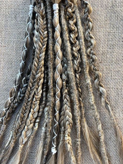 Diy Dreads, Clip In Dreadlocks, Different Braid Styles, Blonde Dreadlocks, Faux Dreads, Dread Hair, Medium Ash Blonde, Braid Extensions, Braids Extensions