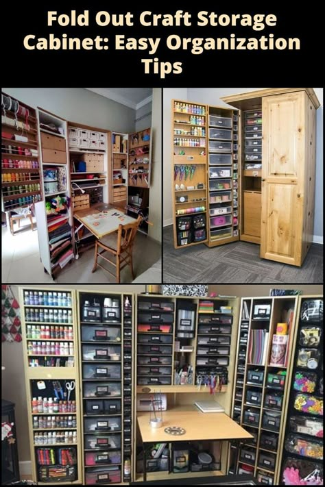 Hidden Craft Storage Ideas, Diy Craft Storage Cabinet How To Build, Craft Armoire Diy, Dream Box Ideas, Yarn Storage Diy, Diy Dreambox Craft Storage Ikea, Diy Craft Cabinet With Fold Out Table, Diy Dream Box Craft Storage Plans, Art Supply Organization Diy