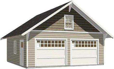 Garage Plans : 2 Car Craftsman Style Garage Plan - 576-14 - 24' x 24' - two car - By Behm Design - Woodworking Project Plans - Amazon.com Craftsman Style Garage, Pole Building Garage, Detached Garage Ideas, Car Garage Plans, Gladiator Garage, Detached Garage Designs, Remodel Garage, Pole Barn Designs, 2 Car Garage Plans