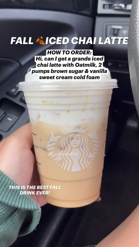 Starbucks Teas, Chai Tea Starbucks, Starbucks Iced Chai, Starbucks Teas Drinks, Starbucks Drinks Coffee, Chai Latte Starbucks, Chai Tea Latte Starbucks, Sweet Cream Cold Foam, Minuman Starbucks