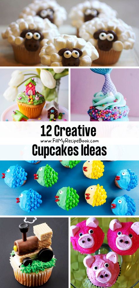 12 Creative Cupcakes Ideas - Fill My Recipe Book Cupcake Contest Ideas, Mermaid Cupcakes Ideas, Creative Cupcakes Ideas, Raspberry Lemonade Cupcakes, Ensaymada Recipe, Recipes For Children, Novelty Cupcakes, Childrens Cupcakes, Kids Birthday Cupcakes