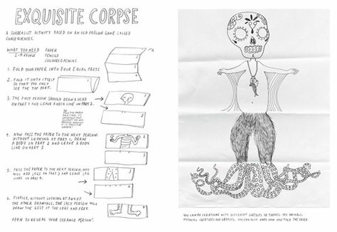 © Marion Deuchars, Courtesy of Laurence King Exquisite Corpse Art, Exquisite Corpse Drawing, Marion Deuchars, Big Draw, Exquisite Corpse, 5th Grade Art, Art Worksheets, Drawing Games, Art Teaching