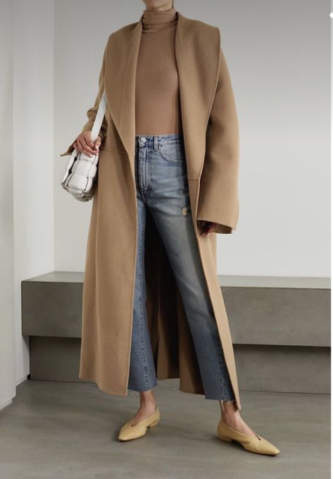 Camel Coat Outfit Casual, Mantel Outfit, Belted Wool Coat, Camel Coat Outfit, Camel Wool Coat, Mode Mantel, Jackets Casual, Beige Coat, Wool Trench Coat