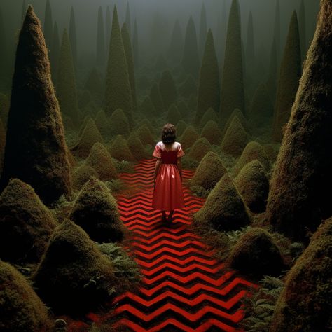 art style by [sandy skoglund + eugenio recuenco + goya], twin peaks, superb pacific northwest Twin Peaks Aesthetic, Sandy Skoglund, Twin Peaks Inspired, Artistic Installation, Visual Aesthetics, Film Inspiration, Scenic Design, Through The Looking Glass, Twin Peaks