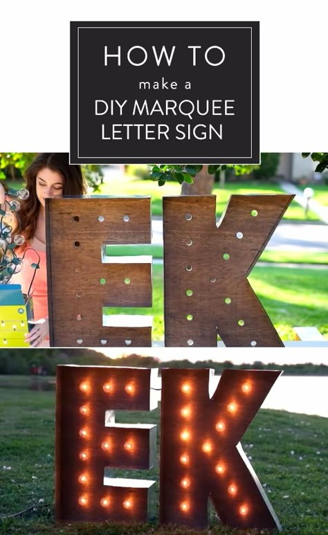 Diy Letter Decor Initials Wedding, Light Up Letters Wedding Diy, Prom Letters Signs, Diy Marquee Letters Wood, Diy Marquee Letters With Lights, Diy Giant Marquee Letters, Wedding Marquee Sign, How To Make Marquee Letters, Marquise Letters Wedding