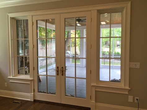 Patio Doors To Sunroom, Patio Doors And Windows, French Door Sunroom, French Doors To Sunroom, French Doors With Windows, French Doors With Side Windows, Traditional Patio Doors, Sunroom Doors, Muskoka Room