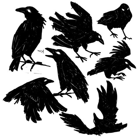 Flying Raven Silhouette, Crow Photography Flying, Crow Digital Art, Crow Mask Drawing, Scary Bird Drawing, Cute Raven Art, Crow Humanoid, Crow Flying Drawing, Skunk Sketch