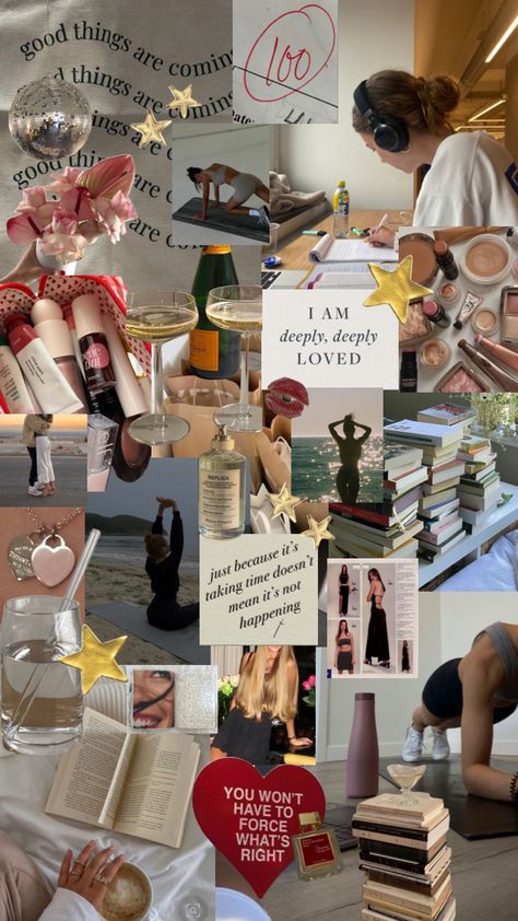 Mood Board About Yourself, Mood Board Inspiration 2023, Personality Board Collage, Goals Collage Inspiration Boards, Mood Board Lifestyle, Mood Board Images Inspiration, Mood Board Background Wallpaper, Mood Board 2023 Goals, Mood Boards Collage