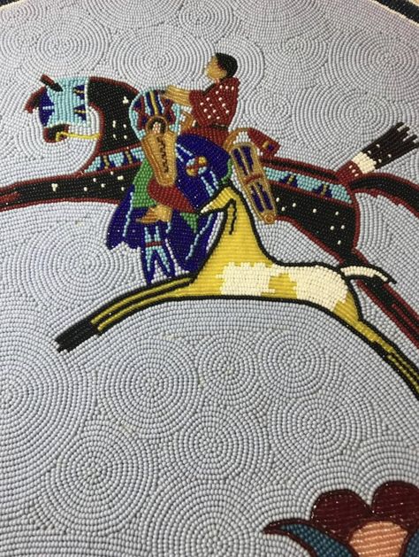 Horse Beadwork, American Indian Decor, Bead Painting, Seed Bead Embroidery, Ledger Art, Quill Work, Native Artwork, Native American Beadwork Patterns, Art Coloring Pages