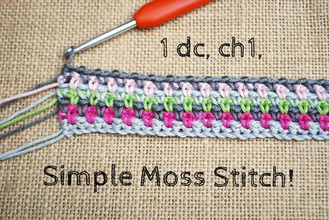 Let's Learn Moss Stitch | EMMA LEITH Moss Stitch Tutorial, Moss Crochet Stitch, Moss Crochet, Moss Stitch Crochet, Crochet Moss Stitch, Crochet Moss, Crochet Tutorial Pattern, Crochet For Beginners Blanket, Linen Stitch