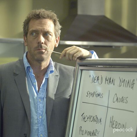 If anyone can crack the case, it's Gregory House M.D. #House #HouseMD #PeacockTV #GregoryHouse Greg House Md, House Md Funny Face, Dr House Icon, Dr House Aesthetic, House Md Aesthetic, Dr House Quotes, Greg House, Intj Characters, Hugh Laurie House