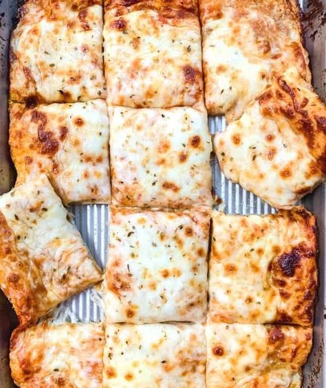 Easy Homemade School Cafeteria Pizza - Margin Making Mom® Square School Pizza Recipe, Elementary School Cafeteria Food, Lunch Lady Pizza Recipe, Lunch Room Pizza Recipe, School Square Pizza, Cafeteria Pizza Recipe School Lunch, Lunch Lady Pizza, School Pizza Recipe, School Pizza Recipe Old