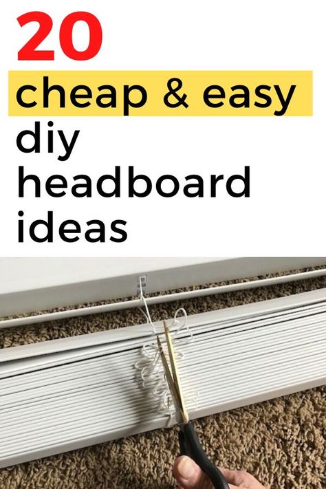 Easy Diy Headboard Cheap Simple, Small Headboard Ideas, Headboard Hacks Diy, Do It Yourself Headboard Ideas, Simple Diy Headboard Ideas, Diy King Bed Headboard Ideas, Diy Freestanding Headboard, How To Make A Queen Size Headboard, Making Headboards Diy