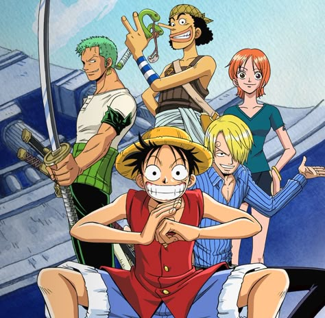 Angled Poses Reference, One Piece Season 1, My Studio Ghibli, One Piece Straw Hat Crew, One Piece Official Art, Coco Martin, Scenes To Paint, One Piece Screencaps, One Piece Anime Manga