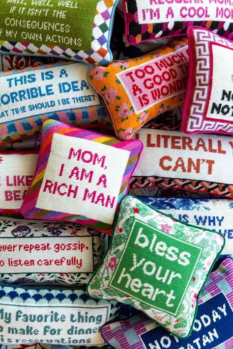 Funny Needlepoint, Furbish Studio, Not My Circus, Needlepoint Pillow, Cross Stitch Pillow, Pillow Quotes, Needlepoint Designs, Cross Stitch Funny, Needlepoint Pillows