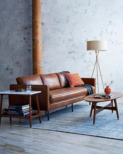 west elm (@westelm) • Instagram photos and videos Poltrona Design, Brown Living Room Decor, Brown Leather Couch, Best Leather Sofa, Leather Sofa Living Room, Brown Leather Sofa, Salon Interior Design, Brown Living Room, Leather Couch