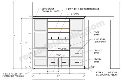 IKEA Mudroom Bench And Cabinet DIY Tutorial Dimensions Remodelaholic Ikea Cabinets Mudroom, Ikea Mudroom Hack Storage Cabinets, Ikea Built In Mudroom, Mudroom Storage Cabinet Ikea, Ikea Kallax Mudroom Hack, Ikea Cabinet Mudroom Hack, Ikea Mud Room Storage Cabinets, Ikea Mudroom Bench, Ikea Pax Mudroom Lockers