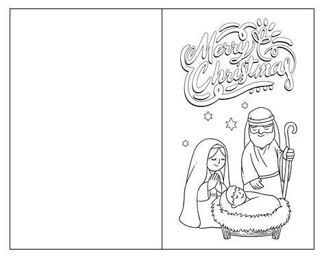 Nativity Christmas Cards Free Printables, Christian Christmas Cards Handmade Easy, Christmas Cards To Color Free Printable, Free Printable Christmas Cards For Kids To Color, Christmas Coloring Cards Free Printables, Coloring Christmas Cards Printable, Christmas Card Printable Free Kids, Printable Christmas Cards To Color, Free Printable Christmas Cards To Color