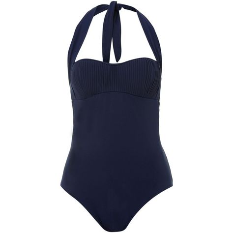 Biba Venus plain pleated swimsuit ($26) ❤ liked on Polyvore featuring swimwear, one-piece swimsuits, swim, swimsuit, accessories, bathing suits, navy, women, navy swimsuit and halter neck swimsuit Navy One Piece Swimsuit, Modest One Piece Swimsuit, Navy Blue Swimsuit, Modest One Piece, Navy Swimsuit, Navy One Piece, Halter Neck Swimsuit, Suit White, Summer 2025