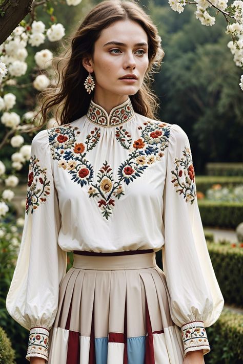 Hi Friends Some Surprise able Thing is waiting for you click on the given below link Embroidered Collar Dress, Embroidery Skirt Outfit, Folklore Clothes, Folklore Outfit, Folklore Dress, Folklore Fashion, Traditional Mexican Dress, Magic Clothes, Stylish Tops For Women