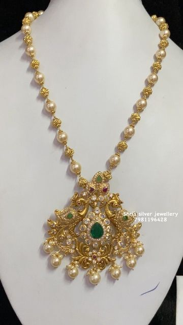 Shrisilverjewellery on Instagram: "Exclusive beads mala with pendant 🔥 Pearl mala:6299 pendant:7500 Only avlbl @shrisilverjewellery_28 Gold replica designs in silver For orders Dm @7981196428 No COD No exchange No returns World wide shipping avlbl #silver #silverjewelry #silverjewellery #silverchoker #silverchoker #choker #chokernecklace #chokernecklaces #chokerstyle #goldreplica #silverjewelry #silverjewelry925 #silverjewelery #reversible #reversible #necklace #necklaces #necklaceoft Pearl Chain With Pendant Gold, Pearls Chains Gold, Gold Beads Chain Designs, Gold Lockets Indian Pendants, Traditional Silver Pearl Necklace With Pearl Chain, Silver Necklace With Pearl Pendant In Temple Style, Pearl Mala With Pendant, Silver Pendant Pearl Necklace Temple Jewelry, Beads Chains Designs