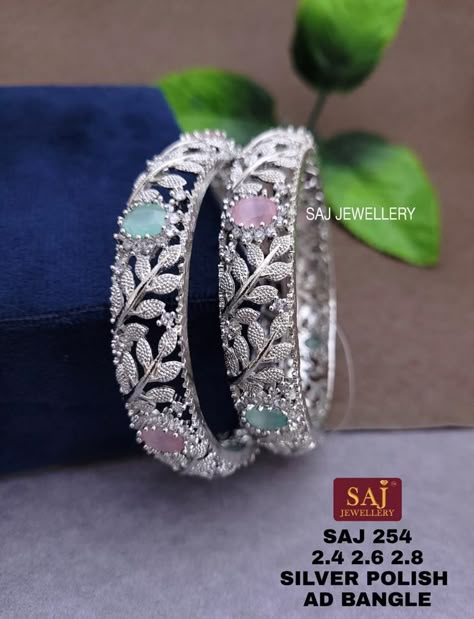 Silver Chudi Design, Silver Kangan Design For Women, Chandi Bangles Design, Silver Bangles Design For Women, Silver Bangles Design For Women Indian, Silver Bangles Design, Silver Bangles Indian, Silk Thread Earrings Designs, Anklet Design