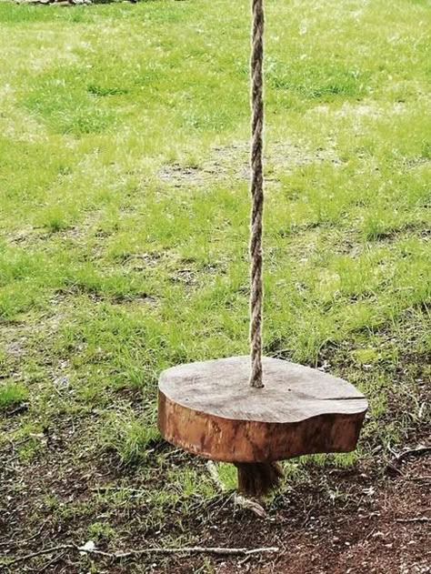 Tree House Ideas, Diy Swing, Backyard Swings, Outside Fun, Outside Play, Tree Stumps, Outdoor Play Area, Playground Ideas, Diy Tree