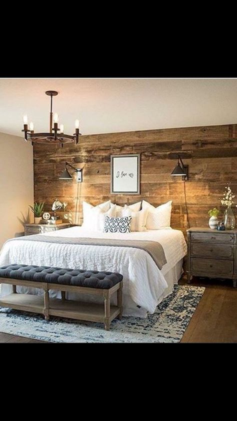 Rustic Bedroom Design, Colour Hallway, Dekorasi Kamar Tidur, Woman Bedroom, Farmhouse Bedroom Decor, Bedroom Remodel, Bedrooms Decor, Master Bed, Remodel Bedroom