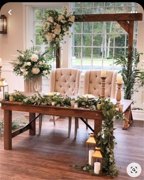 Wooden Sweetheart Table Wedding, Rustic Sweetheart Table, Wedding Sweetheart Table Decor, Wedding Couple Table, Wedding Reception Head Table, Decor Chairs, Brides Table, Wedding Top Table, Bride Groom Table