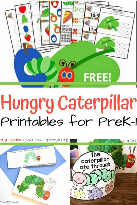 Hungry Hungry Caterpillar Activities, The Hungry Caterpillar Preschool Activities, The Hungry Caterpillar Activities, Caterpillars And Butterflies Preschool, The Very Hungry Caterpillar Printables, The Very Hungry Caterpillar Crafts, Very Hungry Caterpillar Craft, Very Hungry Caterpillar Printables, Hungry Caterpillar Food