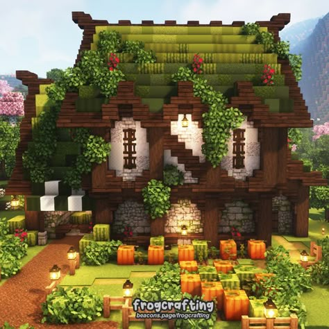 A gradient from melon I made! Click the link to see the video!🍉🌿 #cottagecoreminecraft #cottagecore #cottage #minecraftcottage #minecraftaesthetic #aesthetic #aestheticminecraft #fairycore Minecraft Cottagecore Farm Ideas, Minecraft Melon House, Minecraft Gradient Builds, Minecraft Fairycore House, Minecraft Fairycore Builds, Minecraft Aesthetic Cottagecore, Fairycore Minecraft Builds, Minecraft Houses Cottagecore, Minecraft Magical Builds