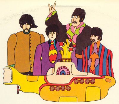 Who can forget Milton Glaser's designs for The Beatles' Yellow Submarine. (Copyright Milton Glaser) Yellow Submarine Movie, Yellow Submarine Art, Beatles Birthday, Muzică Rock, Beatles Party, Beatles Cartoon, Cary Elwes, Milton Glaser, Beatles Yellow