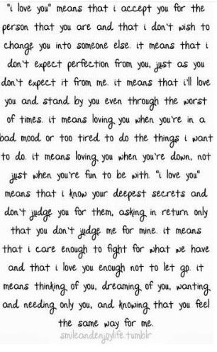 I love you without hesitation.. Without any doubt... In a way that I only could have ever imagined until you came along... It's my dream come true.. I love you. What I Mean When I Say I Love You More, What I Mean When I Say I Love You, When I Say I Love You I Mean It, When I Say I Love You More, When I Say I Love You, I Love You Means, Couples Quotes, Lost Soul, Couple Quotes