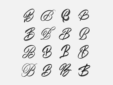 Letter B Fonts Tattoo, Letter B Tattoo, Cursive B, Cursive Letters Fancy, Handwriting Alphabet, Tattoo Lettering Fonts, Hand Lettering Art, Hand Lettering Alphabet, B Tattoo