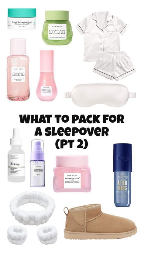 What to pack for a sleepover pt 2 🤍🤍 Overnight Bag Packing List, Pack For A Sleepover, Bag Packing List, Bag Packing, Overnight Bag, What To Pack, Bagpack, Packing List, The Ordinary