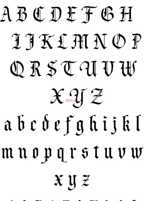 Letting Alphabet, Tato 3d, Tattoo Alphabet, Calligraphy Tattoo Fonts, Best Tattoo Fonts, Tattoo Letters, Old English Alphabet, Tattoo Font For Men, Gothic Calligraphy