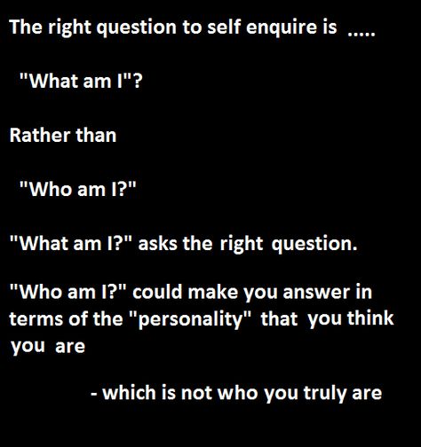 A better question to self inquiry .... Self Inquiry, Hungry Ghost, Advaita Vedanta, Asking The Right Questions, Interesting Questions, Self Awareness, Consciousness, Philosophy, Thinking Of You