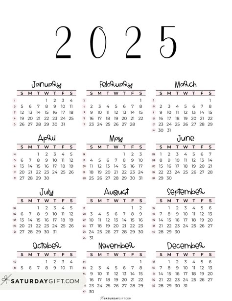 2025 Calendar Printable - Cute & Free 2025 Yearly Calendar Templates 2025 Calendar Monday Start, 2025 Yearly Calendar Printable Free, A5 Calendar Printable Free, Calendar Template 2025, 2025 Year Calendar Printable Free, Mini Calendar Printable 2025, Yearly Calendar 2024 Free Printable, Mini Calendars 2024 Free Printable, 2025 Yearly Calendar