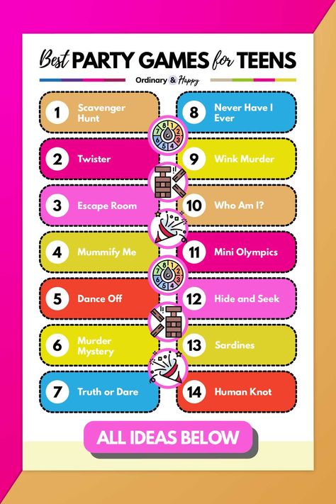 35 Best Party Games for Teens that Everyone Will Love Playing Birthday Party Games For Teens, Human Knot, Birthday Party Indoor, Best Party Games, Party Games For Teens, Teen Games, Diy Floating Deck, Pool Party Games, Party Games Birthday