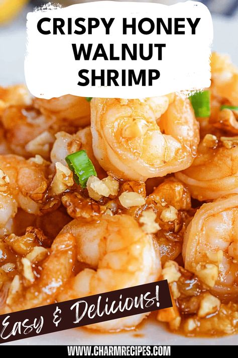 Treat your taste buds to a delicious Honey Walnut Shrimp recipe! This dish features crispy shrimp coated in a creamy honey glaze, perfectly blended with crunchy candied walnuts for the ideal balance of sweet and savory. Perfect for family dinners or special occasions, this easy-to-follow recipe will impress your guests. With each bite, you'll enjoy the unique texture of shrimp paired with the richness of honey sauce and the delightful crunch of walnuts. Relish in this mouthwatering dish and elevate your cooking experiences. Honey Garlic Shrimp Chow Mein, Honey Coconut Shrimp, Honey Walnuts Recipe, Easy Shrimp Dinner Recipes For Family, Healthy Honey Walnut Shrimp, Shrimp Chinese Food Recipes, Honey Walnut Shrimp Recipe Easy, Walnut Shrimp Recipe Easy, Asian Shrimp Marinade