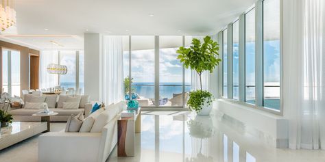 Miami Condo Decor, Miami Glam, Sunny Isles Beach Florida, Fix And Flip, Miami Apartment, Miami Condo, Duplex Penthouse, Fendi Casa, Transitional Spaces