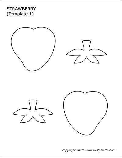 Strawberry | Free Printable Templates & Coloring Pages | FirstPalette.com Strawberry Printables Free, Printable Strawberry Template, Strawberry Felt Pattern, Strawberry Template Free Printable, Felt Strawberry Pattern, Straw Drawing, Strawberry Outline, Strawberry Template, Fruit Template