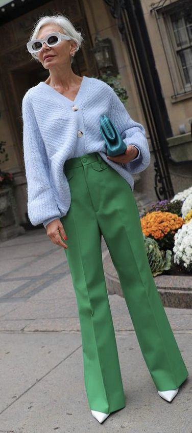 Color Blocking Outfits, Color Combinations For Clothes, Skandinavian Fashion, Event Outfit, Looks Street Style, Green Pants, 가을 패션, Work Outfits Women, Colourful Outfits